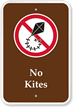 No Kites Campground Park Sign