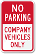 No Parking Company Vehicles Only Sign