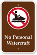 No Personal Watercraft Campground Sign