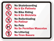 Bilingual No Skateboarding Sign (with Graphic)