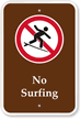 No Surfing Campground Park Sign