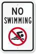 No Swimming (With Graphic) Sign