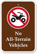 No Terrain Vehicles Campground Sign