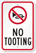 No Tooting with Graphic Sign