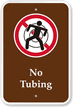 No Tubing Campground Park Sign