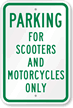 Parking For Scooters And Motorcycles Only Sign