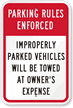 Parking Rules Enforced Sign