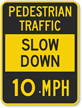 Pedestrian Traffic Slow Sign