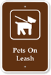 Pets Leash   Campground, Guide & Park Sign