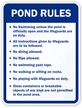 Pond Rules Sign