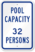 Pool Maximum Capacity Persons Sign