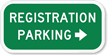 Registration Parking (With Right Arrow) Sign