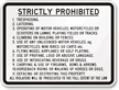 Strictly Prohibited School Rules Sign