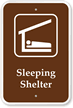 Sleeping Shelter Campground Park Sign