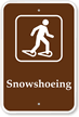 Snowshoeing Campground Park Sign