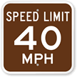 Speed Limit 40 MPH Sign