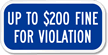 Up To $200 Fine For Violation ADA Sign