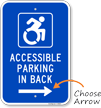 Accessible Parking In Back Sign (With Graphic)