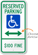 North Dakota Reserved ADA Parking Sign with Arrow