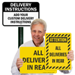 All Deliveries In Rear Sign