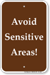 Avoid Sensitive Areas Campground Sign