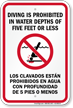 Bilingual Diving Is Prohibited In Water Depths Sign