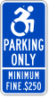 California Parking Only ISA Symbol Sign