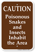 Poisonous Snakes Insects Inhabit Area Sign