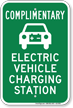 Complimentary Electric Vehicle Charging Station Sign