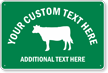 Custom Animal Crossing Sign with Cow Graphic