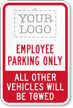 Custom Employee Parking Only Logo Sign