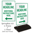 Custom Parking Instructions Sign Insert with Arrow
