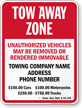 Custom Connecticut Tow Away Sign