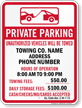 Custom Georgia Tow Away Sign