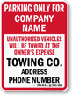 Custom Maine Tow Away Sign