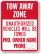 Custom Pennsylvania Tow Away Sign