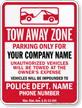Custom Wyoming Tow Away Sign