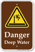 Danger Deep Water Sign With Graphic