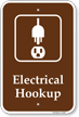 Electric Hookup Campground Sign With Symbol