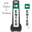 Enter With Arrow Lotboss Portable Sign Kit