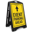 Event Parking Ahead With Arrow Sidewalk Sign