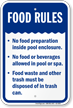 Food Rules Pool Safety Sign