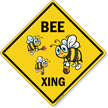 Funny Bee Crossing Diamond Sign