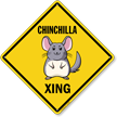Funny Chinchilla Crossing Diamond Sign