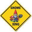 Funny Gnome Crossing Diamond Sign
