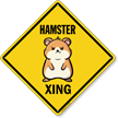 Funny Hamster Crossing Diamond Sign