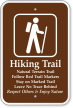 Hiking Trail, Follow Red Trail Markers Sign