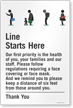 Line Starts Here Keep A Distance Of 6 Feet Sign Panel