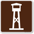 Lookout Tower Symbol Sign For Campsite