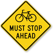 Must Stop Ahead Traffic Rules Sign